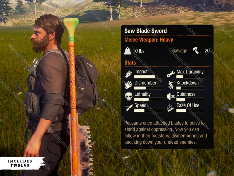 state of decay 2 saw blade sword heavy weapon