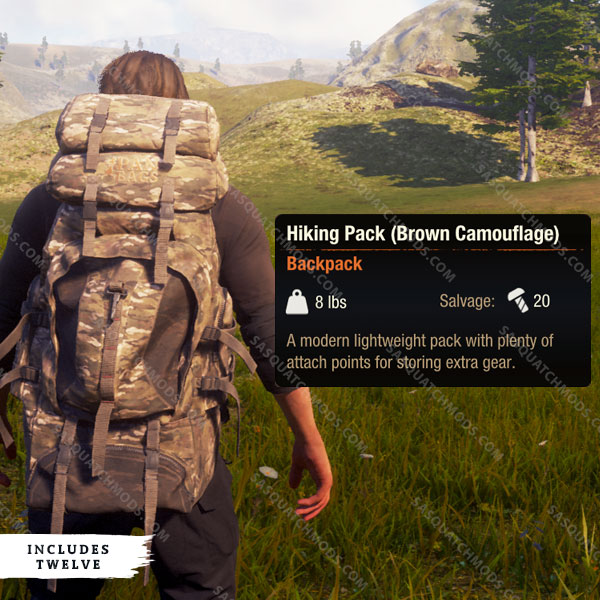 state of decay 2 hiking pack brown camouflage