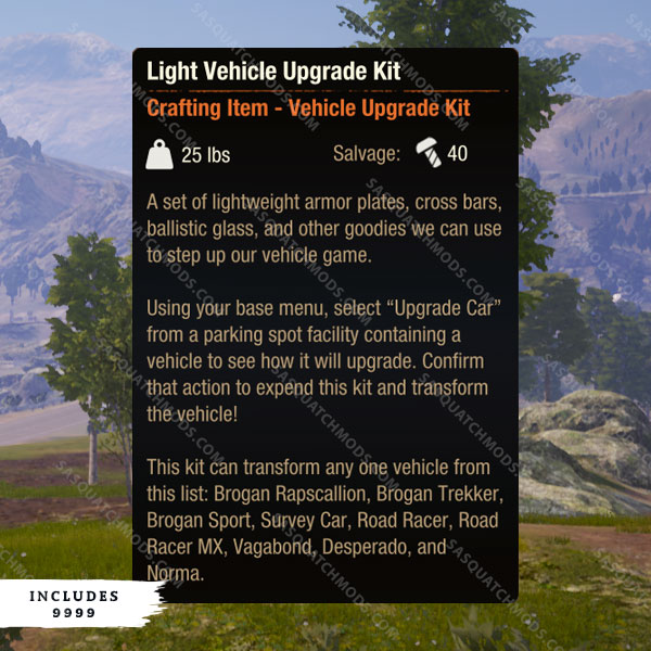 state of decay 2 light vehicle upgrade kit
